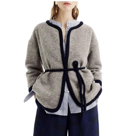 J.Crew Women's Gray Wrap Jacket In Boiled Wool